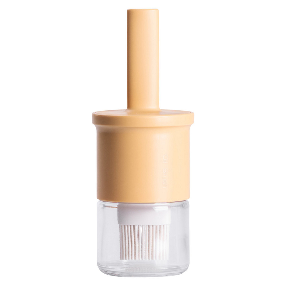 Баночка для олії з пензликом 300 мл диспенсер з пензликом для оливкової, соняшникової олії Жовтий HP-34-11Y Київ - фото 1