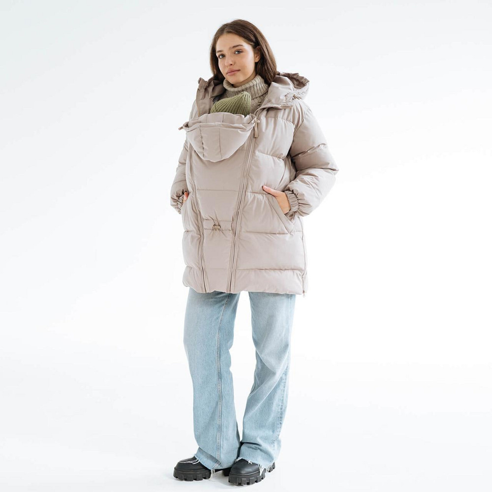 Зимова слінгокуртка / Пуховик для вагітних Бежевий Київ - фото 1