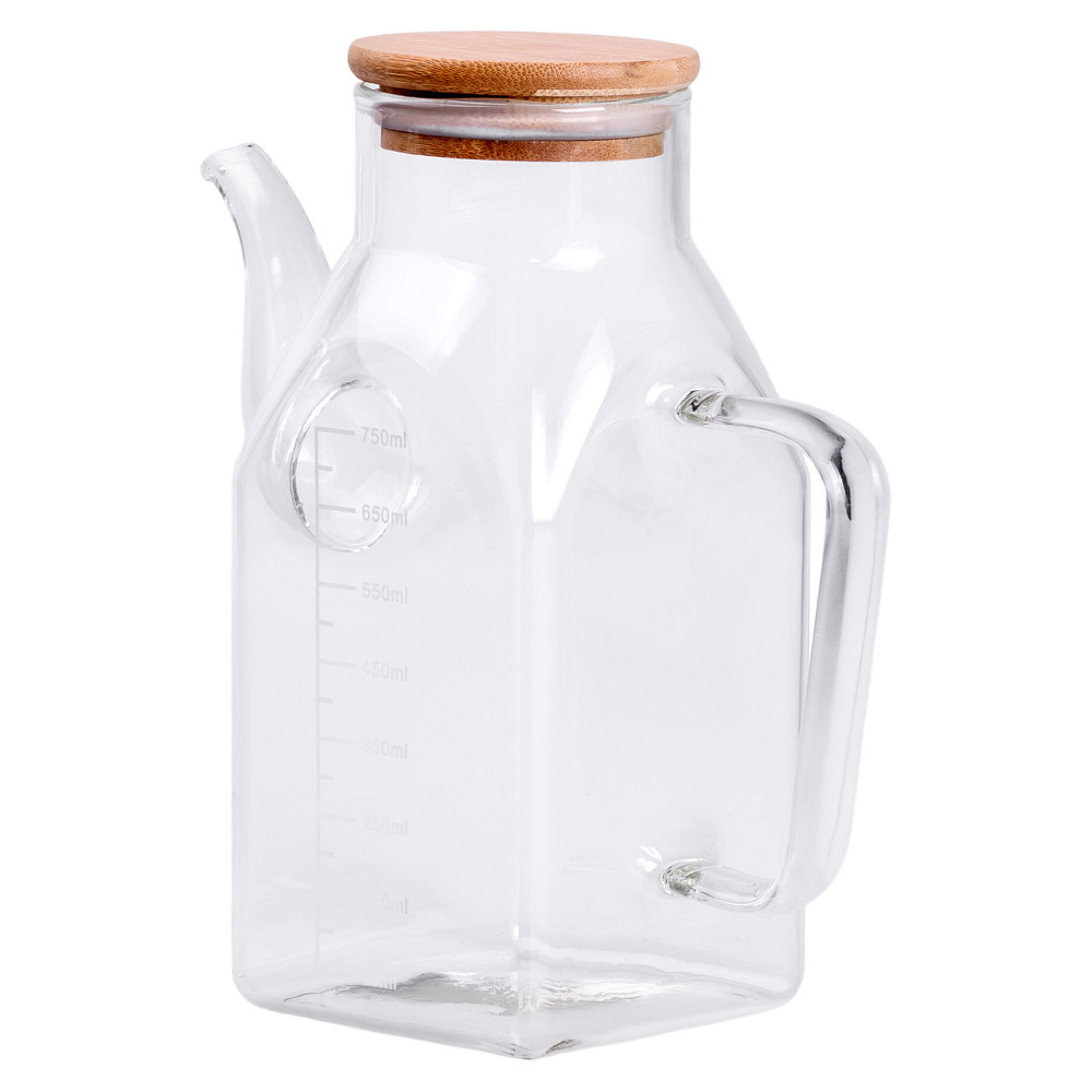 Yiwu Скляна пляшка для олії 750 мл з ручкою та бамбуковою кришкою HP-34-4 Коломыя - изображение 5
