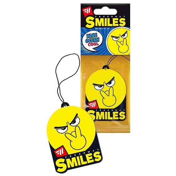 Ароматизатор для авто листочок "Smiles Dry" Blue Ocean (Океан) FreshWay Київ