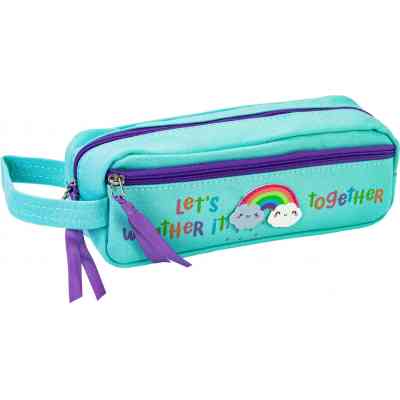 Пенал Cool For School з ремінцем 2 відділення блакитний (CF87016) Вінниця