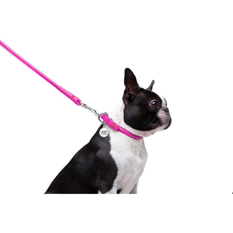 Повідець для собак шкіряний WAUDOG Glamour круглий, Д 8 мм, Дов 122 см рожевий Коломия - фото 6