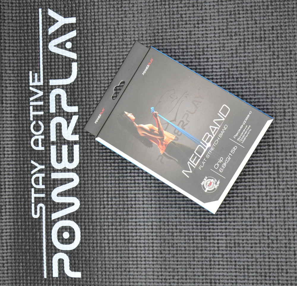 Стрічка-еспандер для фітнесу та реабілітації PowerPlay 4112 0.4мм MediBand Light Синя (6.8 кг) Луцк - изображение 10