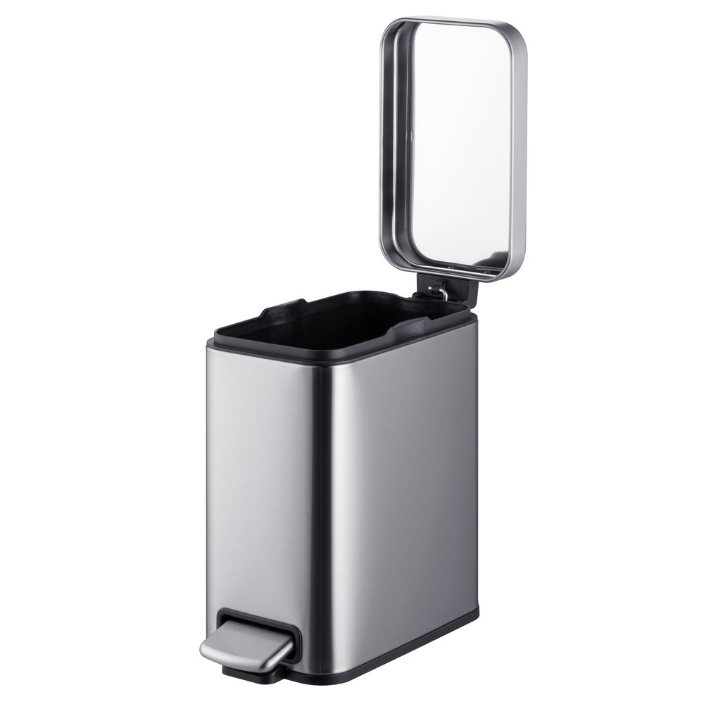 Прямоугольное мусорное ведро 5 л Mixxus Premium Quadro-TC0105 с плавным закрытием, цвет нержавеющая сталь Харьков - изображение 16