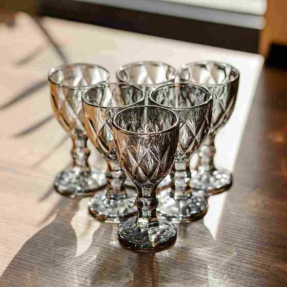 Набір чарок Fractal 6 штук по 40 мл HP-19-272 прозорий стакани для міцних напоїв шотів коктейлів Коломия