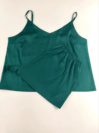 Піжама жіноча із шортами атласна Зелений 4XL Харків