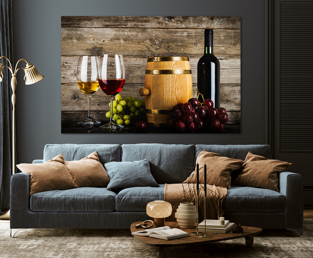 Картина полотно у вітальню / спальню  Келихи Вина   MLP_388 ( 60х30см ) 50x100 см Київ - фото 3