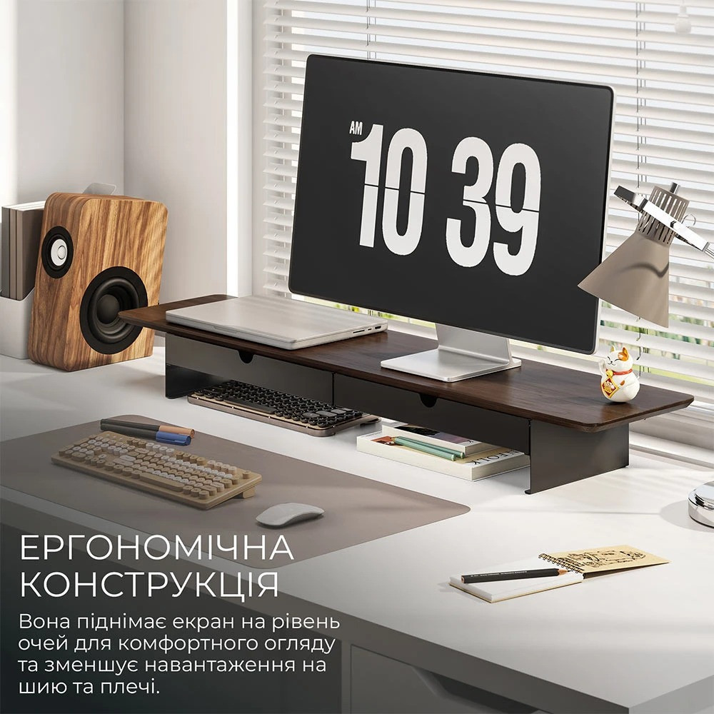 Підставка для монітора OfficePro MR164DW Dark Wood/Black ( 24001 ) Харків - фото 4