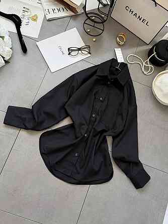 Жіноча базова сорочка на ґудзиках із бавовни Чорний, 46/48 Одеса