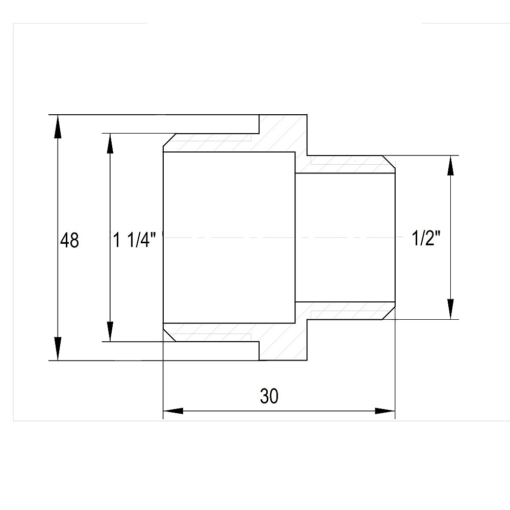 Ніпель редукційний 1 1/4″х 1/2″ЗЗ латунний А0514А Тернополь - изображение 2