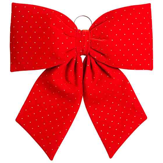 Yiwu Оксамитовий бант для декору зі стразами на ялинку 55×70 (см) Червоний CR-2-5 Коломыя