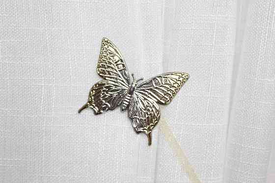 Магніти для штор і гардин (137м) Метелик набір 2 шт Золотистий з сріблястим (81-048) Київ