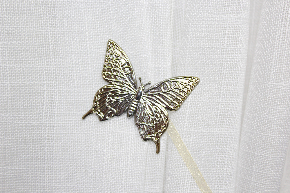 Магніти для штор і гардин (137м) Метелик набір 2 шт Золотистий з сріблястим (81-048) Київ - фото 3