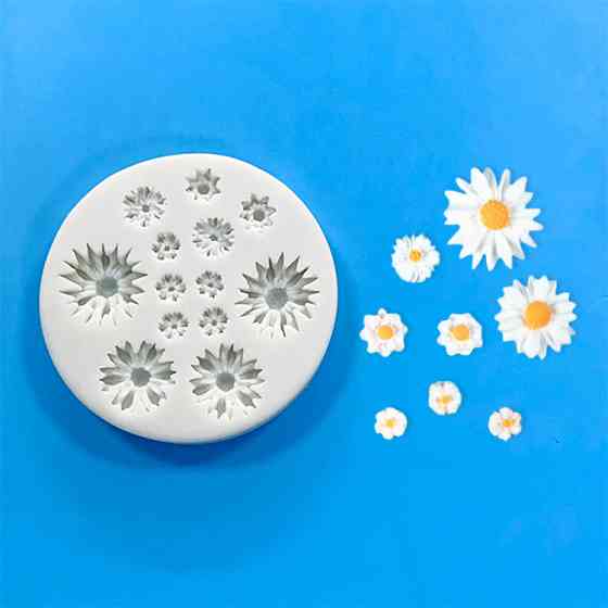 Молд силіконовий Ромашки 81 мм сірий Київ