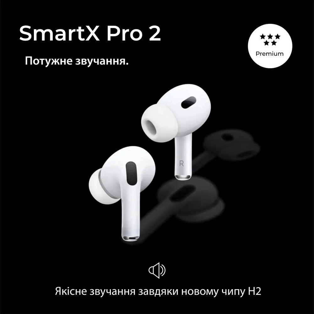 Smartx Навушники бездротові TWS SmartX Pro 2 Premium Bluetooth навушники з мікрофоном SAP2P Коломыя - изображение 2