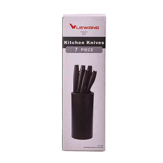 TS Kitchen Набір кухонних ножів з підставкою 6 предметів білий Київ