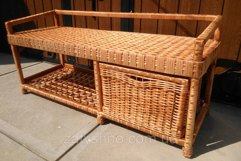 Плетеная лавка диван с ящиком для обуви Киев - изображение 7