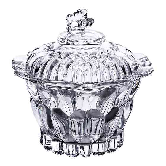Yiwu Цукерниця скляна Ø9 см цукерниця з кришкою прозора HP-4-113 Київ