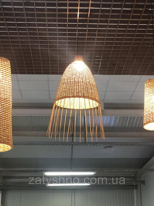 Плетена люстра з палицями, дзвін люстра плетена, плетена люстра кругла Київ - фото 3