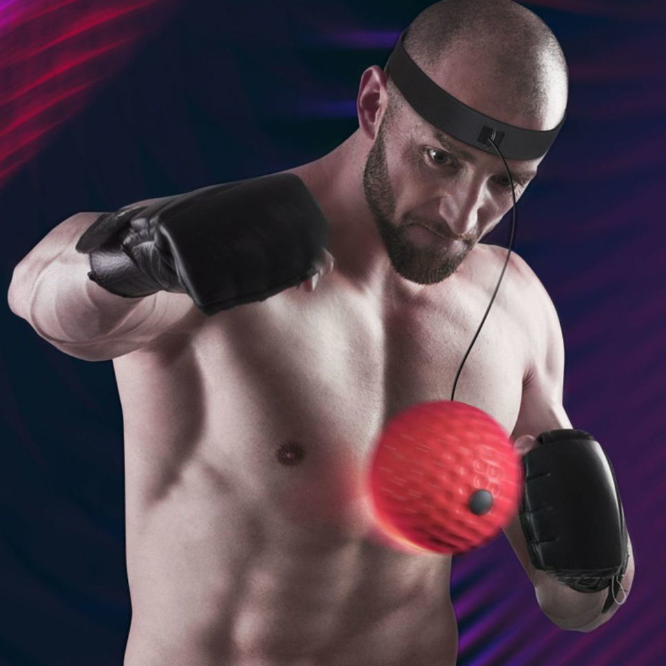 Пневмотренажер для бокса с двумя мячами, файтбол fight ball Black-Red Бровары - изображение 9