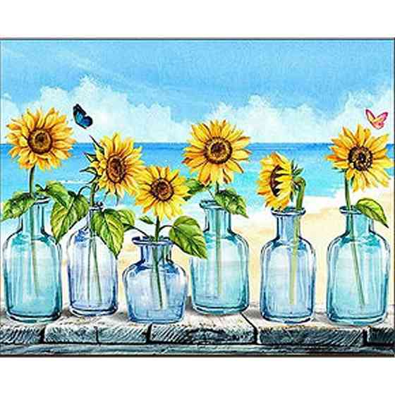 Алмазна мозаїка "Соняшники біля моря" HEG86086 30х40 см Вінниця