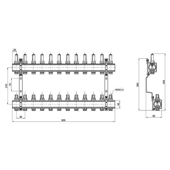 Колектор із витратами Thermo Alliance Forte 1" 12 виходів SF001W12 Київ