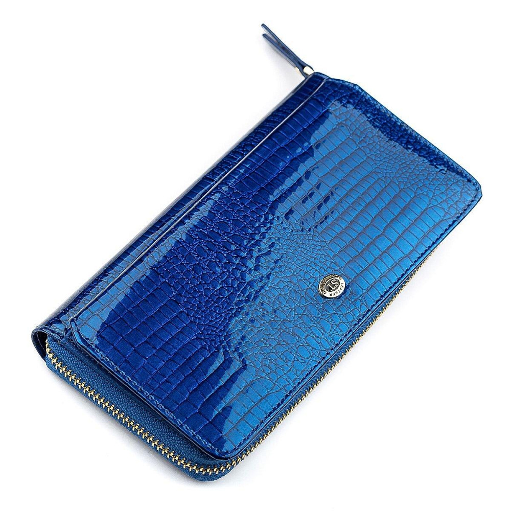 Кошелек женский ST Leather 18435 (S7001A) лакированный Синий Киев - изображение 11