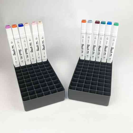 Подставка для маркеров органайзер для канцелярских принадлежностей на 120 ячеек Черная Каменец-Подольский