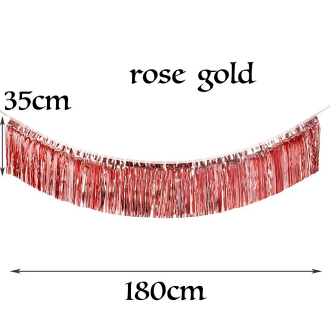 Гирлянда из дождика для фотозоны 180 на 35 см розовое золото Киев - изображение 2