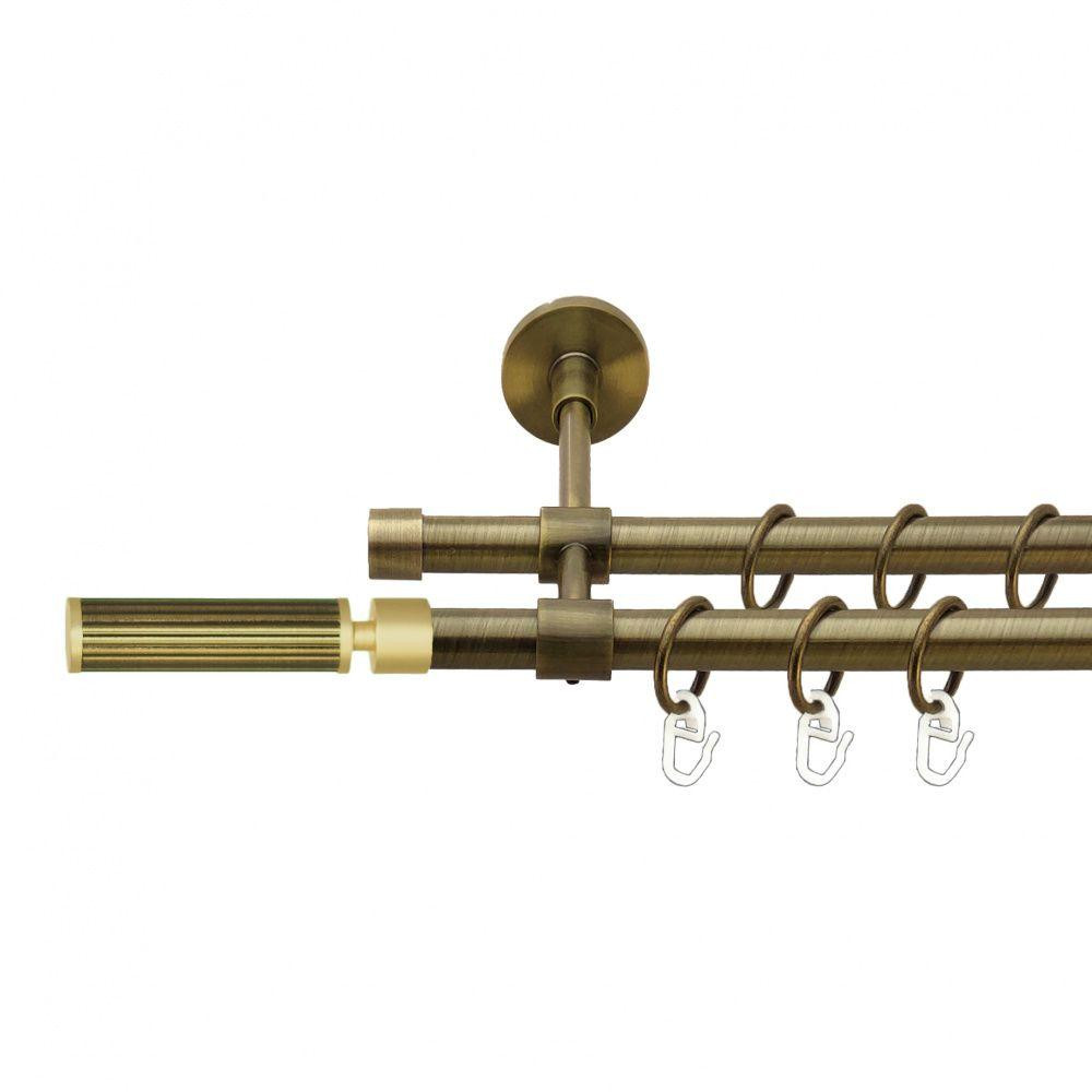 Карниз Orvit Галерія металевий дворядний закритий гладка труба кільце металеве Антик 16\16 мм 240 см (7329389) Львів - фото 1