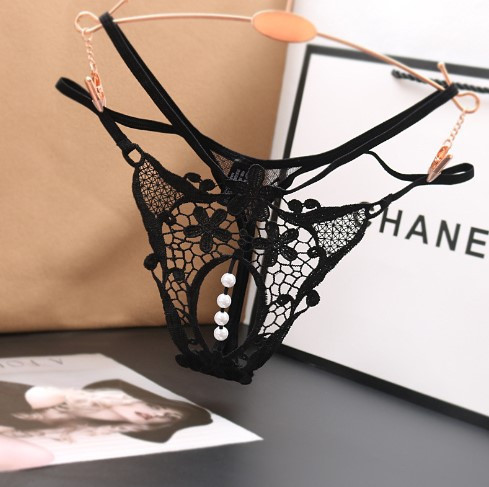 Трусики з вирізом та бусами універсальний чорний Київ - фото 1