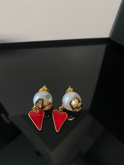 Брендовые серьги Валентино/Valentino, позолота Одесса - изображение 1