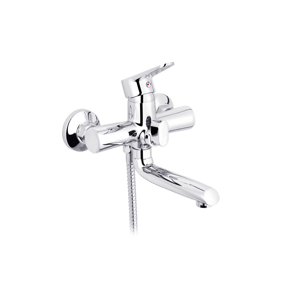 Змішувач для ванни Kroner KRM Elbe - C060 з душовим гарнітуром, хром Київ - фото 3