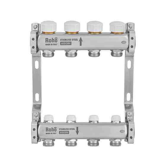 Колектор з термостатичними та запірними клапанами Roho R805-04M - 1"x 4 вих. (RO1044) Київ