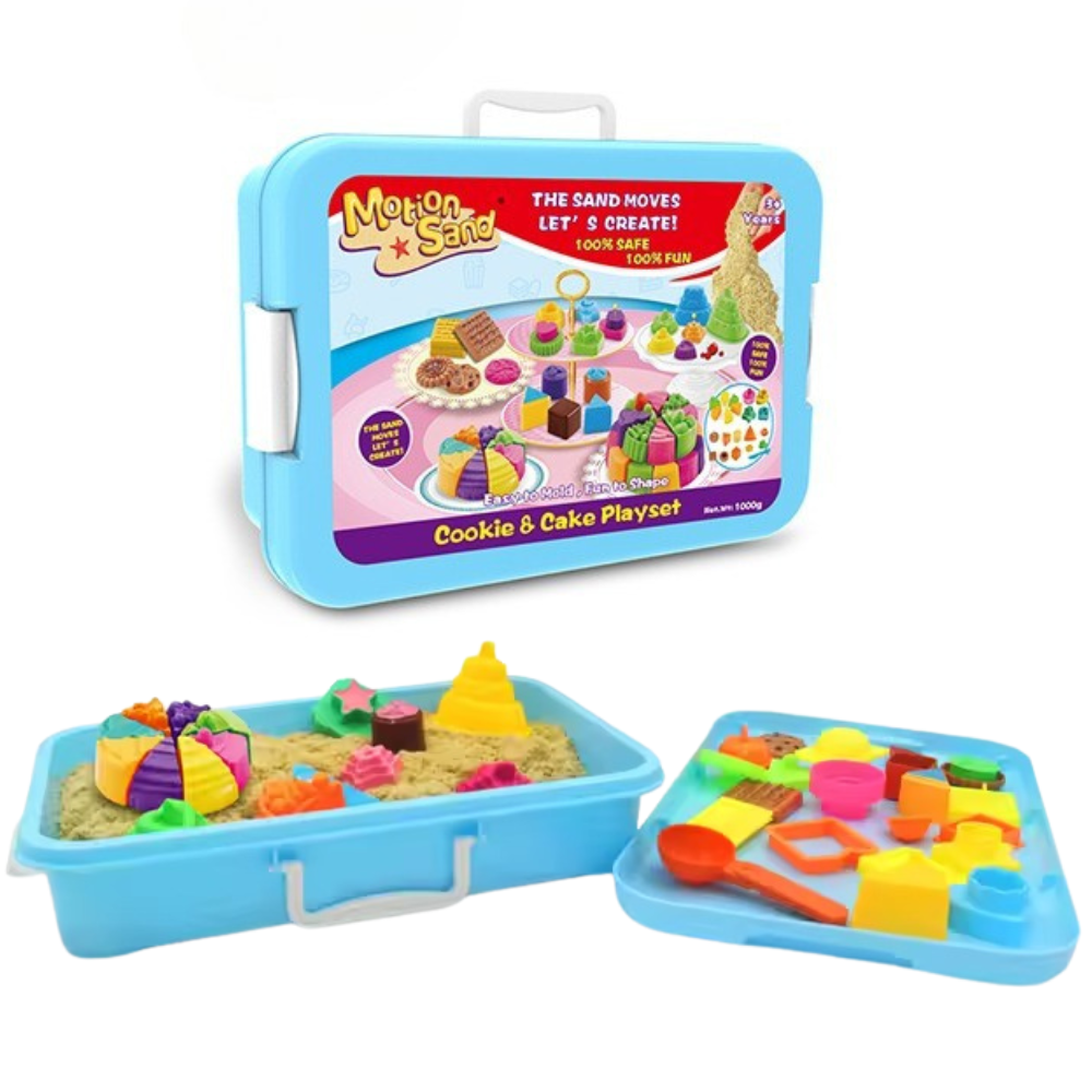 Набір кінетичний пісок маса для ліплення для дітей “Торт і печиво” для творчості з формами для ліплення Кам'янець-Подільський - фото 1