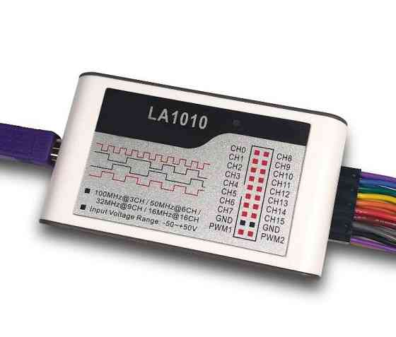 USB логический анализатор Kingst LA1010 100 МГц 16-канальный Type-C для Arduino и отладки схем Киев