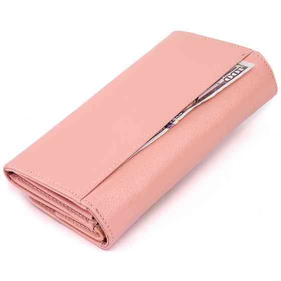 Кошелек кожаный в два сложения женский ST Leather 19290 Пудровый Киев