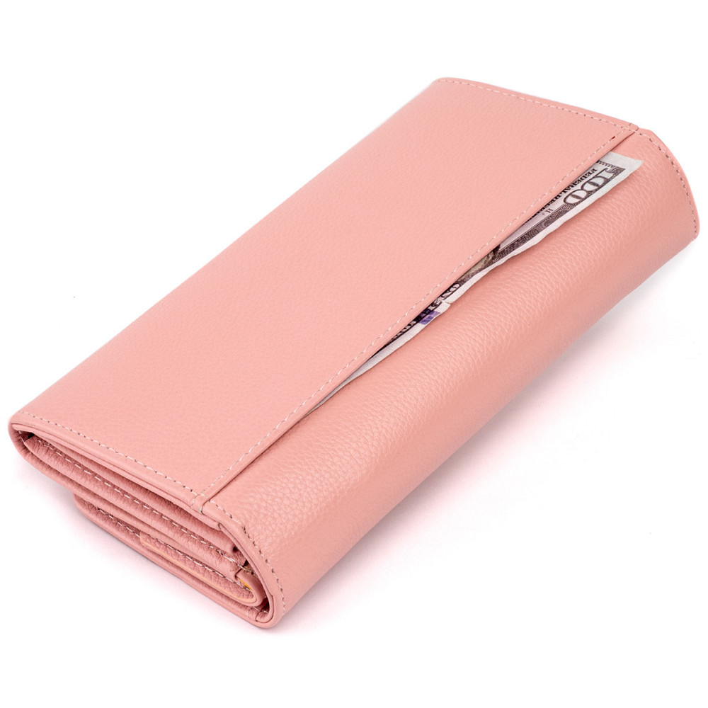 Кошелек кожаный в два сложения женский ST Leather 19290 Пудровый Киев - изображение 2