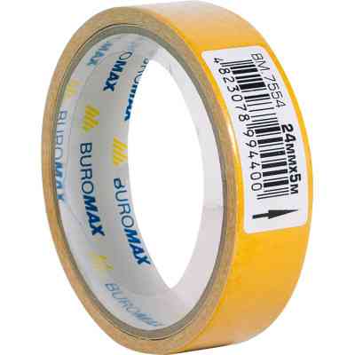Скотч Buromax двосторонній на тканинній основі 24 мм х 5 м (BM.7554) Вінниця