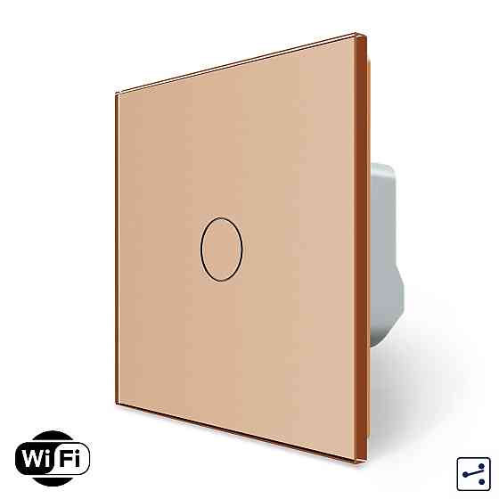 LIVOLO Розумний сенсорний Wi-Fi прохідний/перехресний вимикач 1 сенсор Livolo золотий скло (VL- Коломия