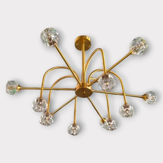 Светодиодная люстра Тюльпанчик 5010 (Золотая) на 10 плафонов Винница