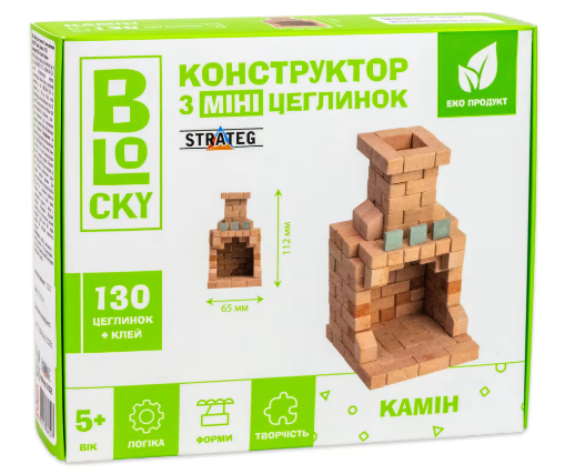 Будівельний набір для творчості з міні-цеглинок BLOCKY Камін Strateg (31025), шт Київ