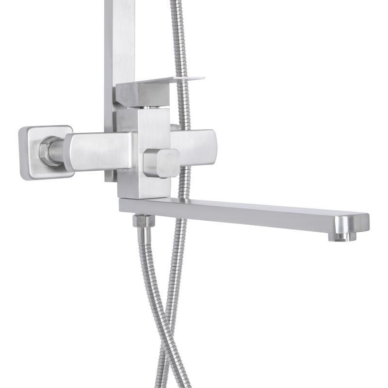 Душевая система универсальная Lidz Kubis 1033 Nickel на три потребителя (с изливом) из нержавеющей стали Харьков - изображение 3