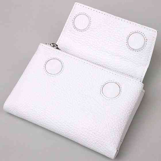 Компактный кошелек с монетницей на молнии из натуральной кожи KARYA 21383 Белый Киев