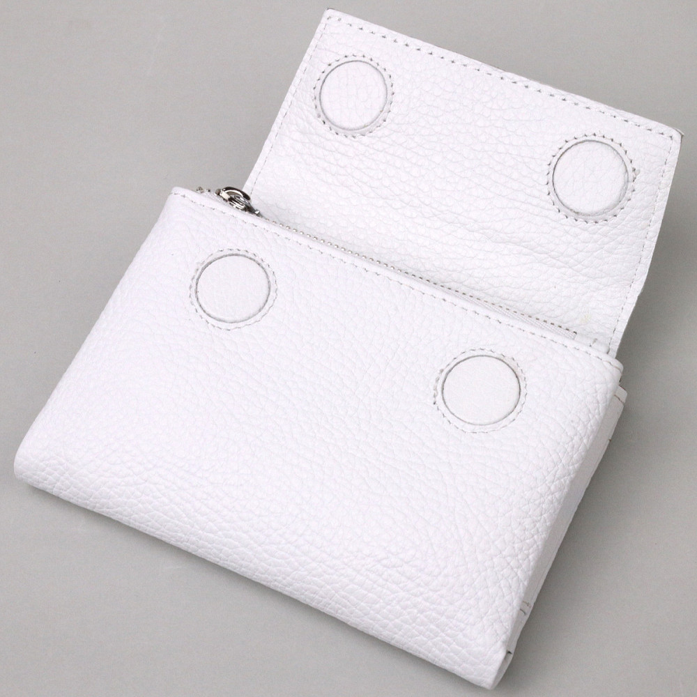 Компактный кошелек с монетницей на молнии из натуральной кожи KARYA 21383 Белый Киев - изображение 5