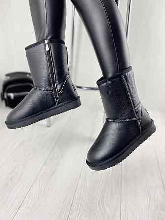 ITTS Угги жіночі ITTS чорні натуральна шкіра высота 19 см размеры 36-41 (5808-8) Коломыя