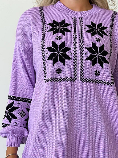 Женское вязаное платье туника  с этническим орнаментом. 44-58р Киев - изображение 2