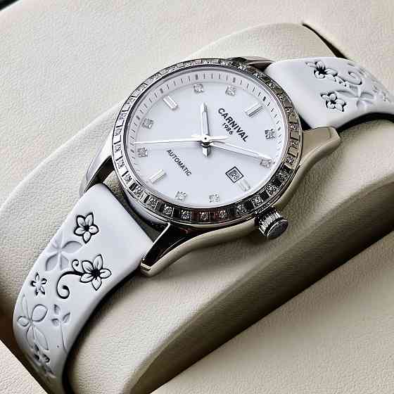 Годинник жіночий механічний Carnival Luiza White Flower (2 ремінці) Київ