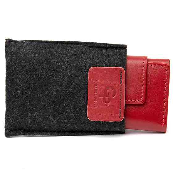 Шкіряна візитниця Червоний (GRANDE PELLE) Київ