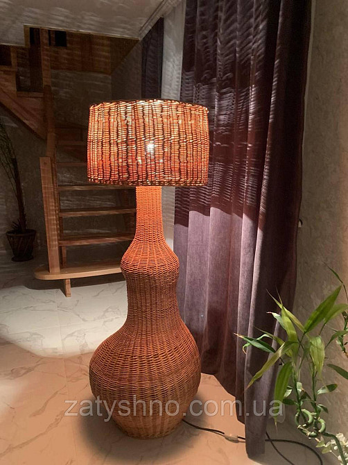 Торшер плетеный из лози большой Киев - изображение 4